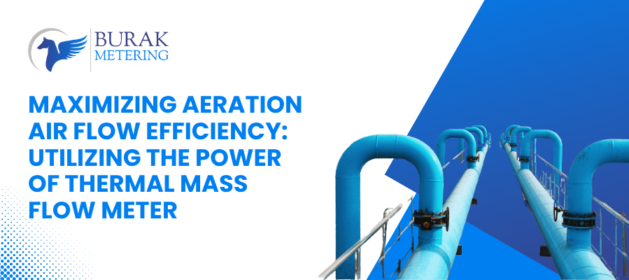 Aeration air flow using thermal mass flow meter
