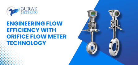 Close‑up of an orifice flow meter plate showing the precision‑drilled orifice hole and metallic surface with measurement ports.