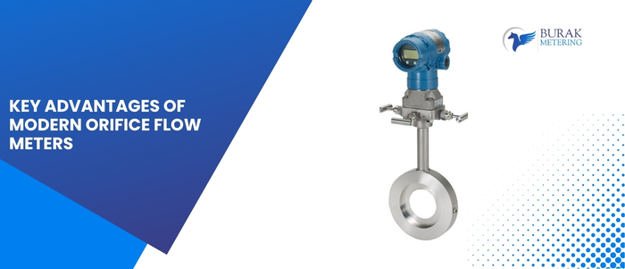 Industrial orifice plate flow meter used in process applications