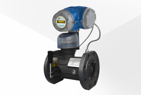 Front image of turbine gas meter with EVC